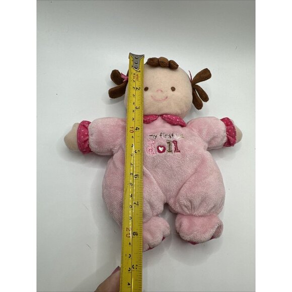 JUST ONE YEAR MY FIRST DOLL BEAN BAG SOFT STUFFED PLUSH PINK BROWN PIGTAIL GIRL - Picture 16 of 16